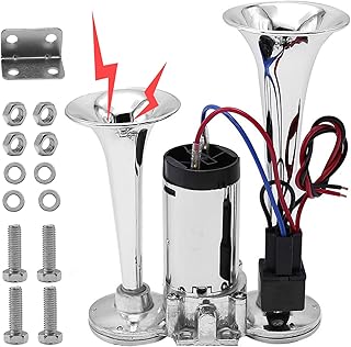 600DB 12V Upgraded Train Horn for Truck, Super Loud Electric Air Horn Kit with