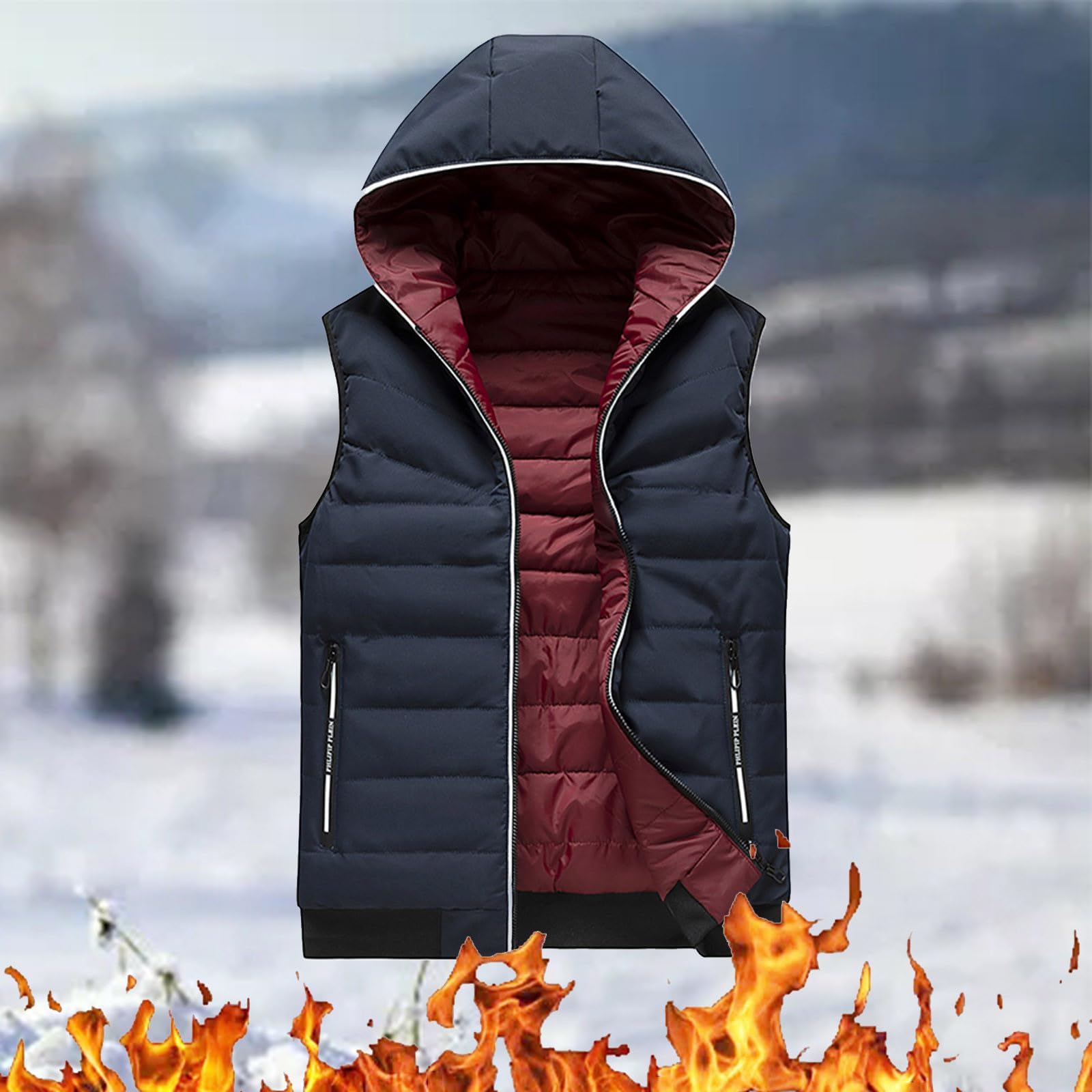 Canotta Compressione Uomo Running Sportiva Tank Top Men Gym Palestra Traspirante Elasticizzato Asciugatura Gilet Reversibile Spesso Senza con Cappuccio Stile Casual Slim per Attività Autunno Inverno
