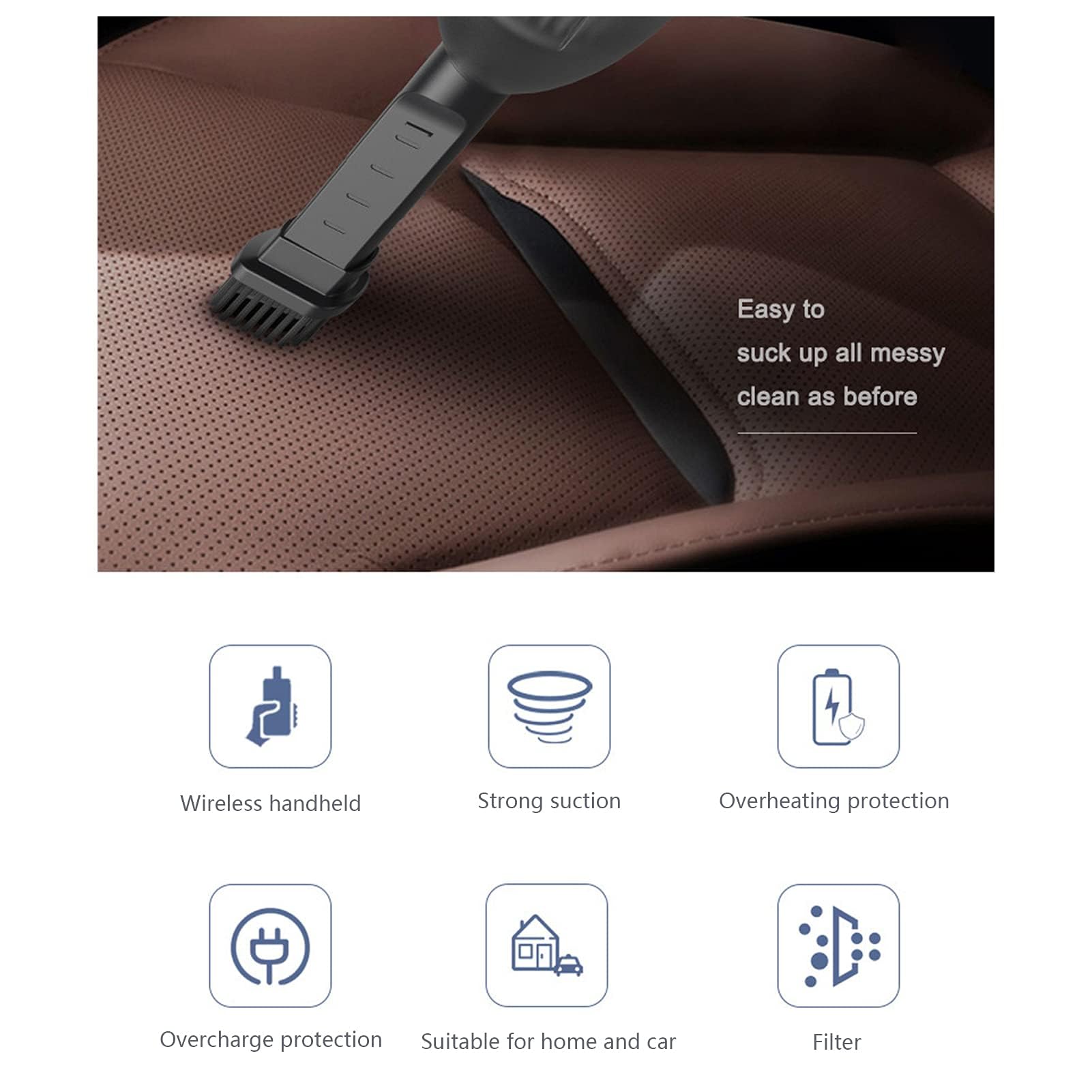 Mini Aspirapolvere con Forte Aspirazione, Spazzatrice Portatile per Auto, Scrivania, Scaffale, Ricaricabile Tramite USB per Elettronica, Circuiti Stampati, Include Ugello E Custodia