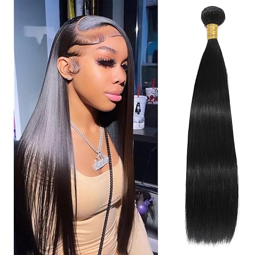 Straight Bundles Human Hair 12A Brazilian Bundles 18 Inch Straight Human Hair Bundles 100% Unprocessed Virgin Human Hair Bundles Single Bundles Human Hair Natural Black