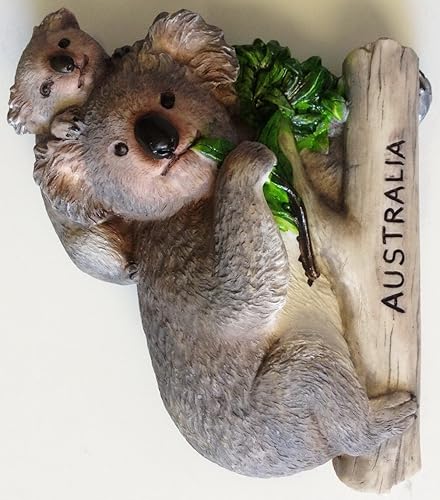 WitnyStore Pequeño Koala Mamá y Bebé Animales australianos Australia y Oceanía Atracciones Turísticas Resina Refrigerador Imán Viajero Recuerdo