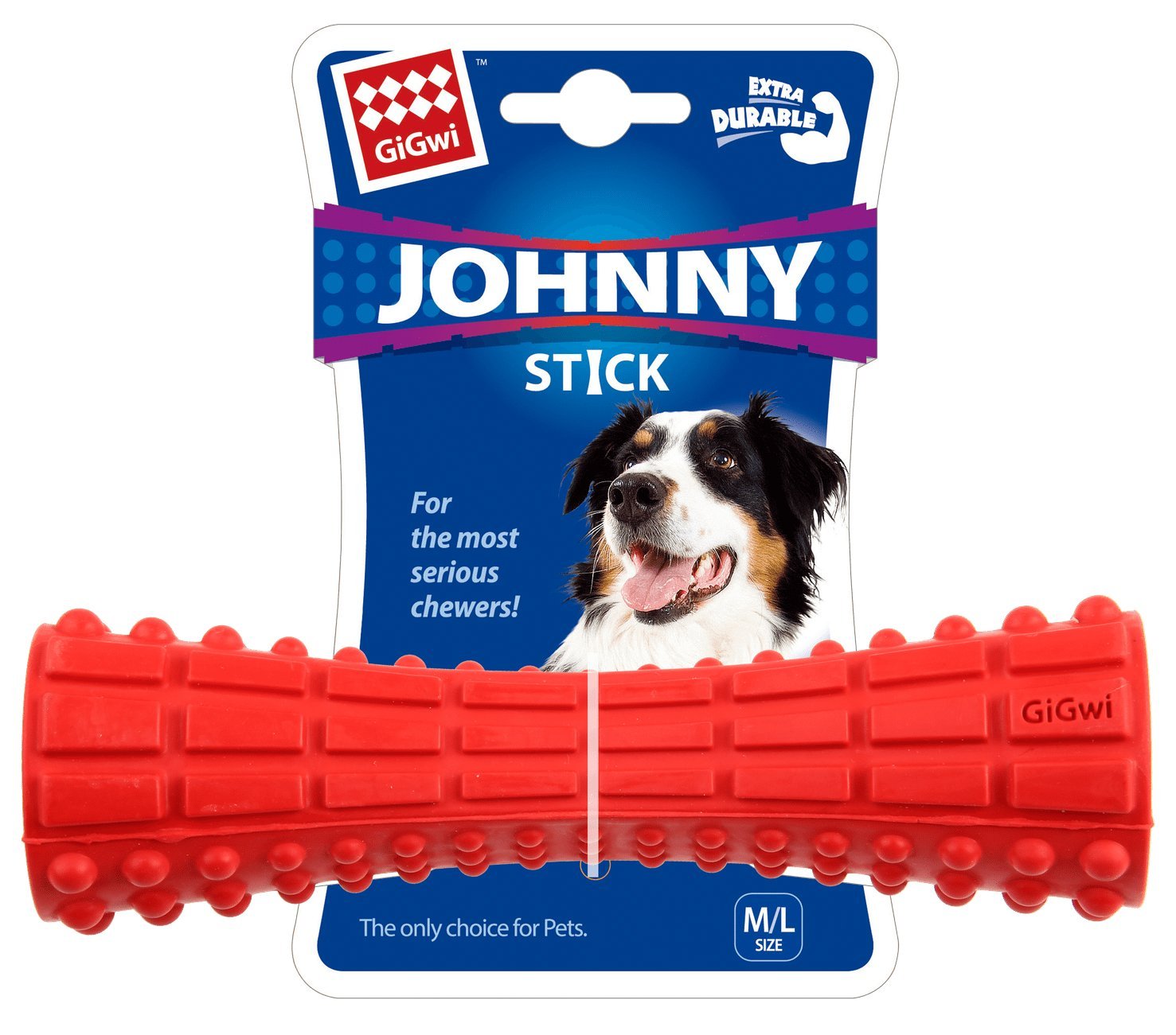 GiGwi Johnny Stick Extra Durable Dog Chew Toy with Squeaker, Tough Dog Toy for Aggressive Chewers, Puncture-Resistant, Textures Cleans, Massages Gums & Teeth, Suitable for Medium to Large Dogs, Red (B077ZBVP5J) Amazon Price History, Amazon Price Tracker