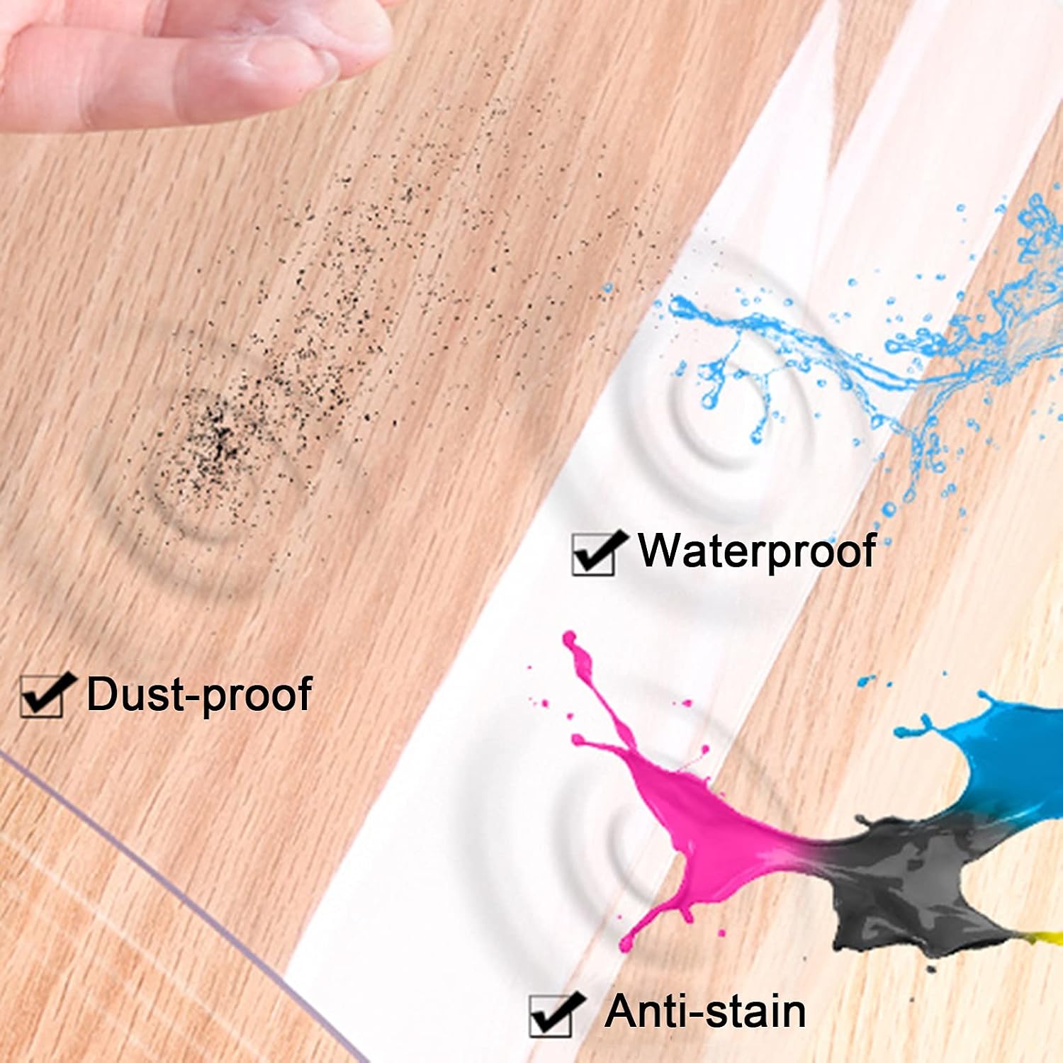 Transparent Vinyl Floor Mat Non Slip Rug Runner Waterproof Carpet Protector for Desk Chair,Hardwood Floor Protector Mat Clear, Custom Size(75x405cm(2.5ftx13.3ft))