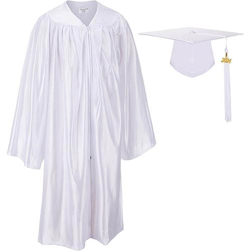 Unisex Shiny Graduation Gown Cap Tassel Set 2024 for Preschool and Kindergarten