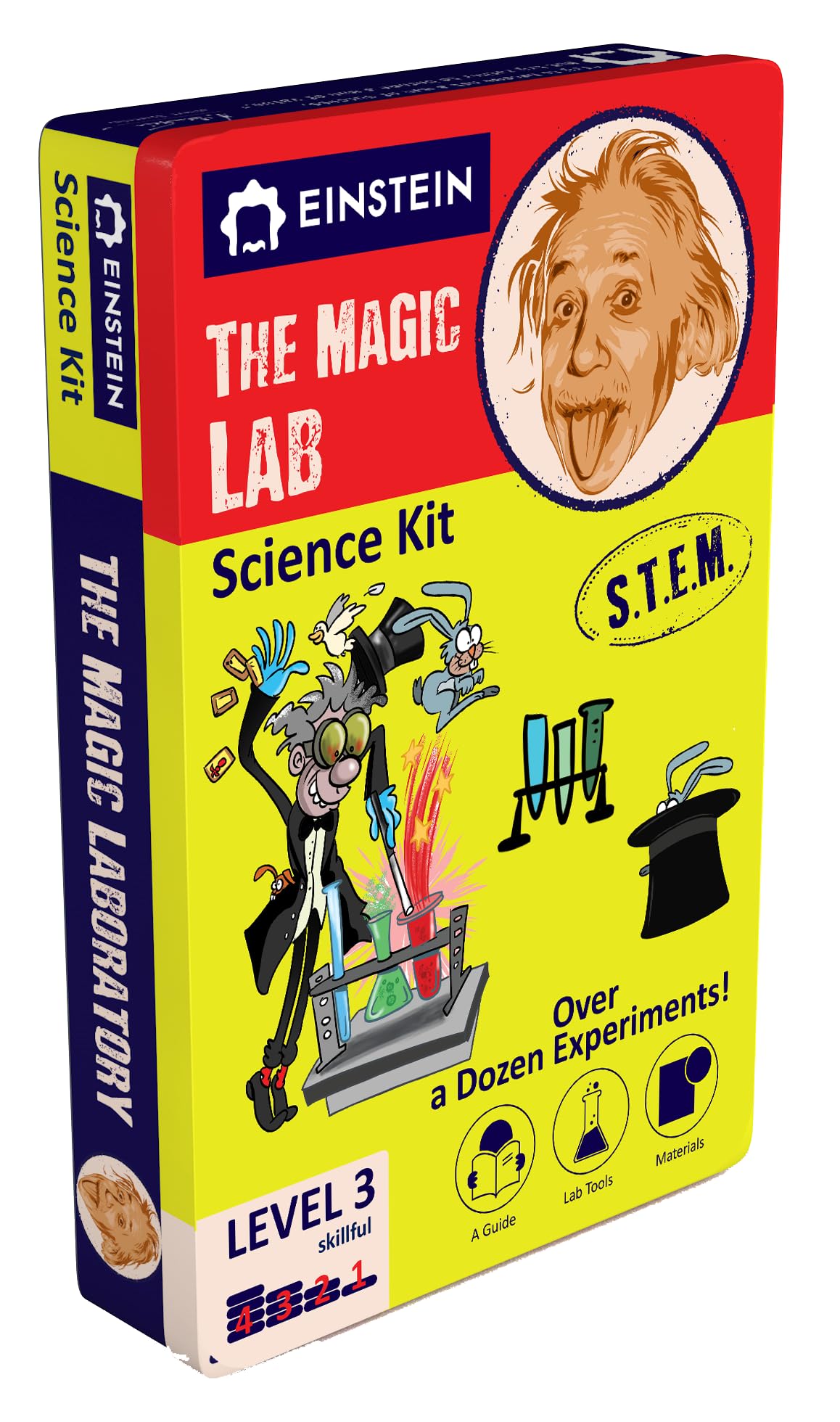 Einstein’s Magic Lab Science Kit for Kids. STEM for Boys & Girls Aged 8 and Above. 12 Exciting Experiments Inside. Detailed Picture Guide Included.
