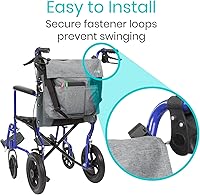 Vista 8 de Vive Bolsa de Accesorios para Silla de Ruedas XL - Impermeable, Resistente a los Arañazos, Doble Costura, Lavable a Máquina para Adultos, Personas