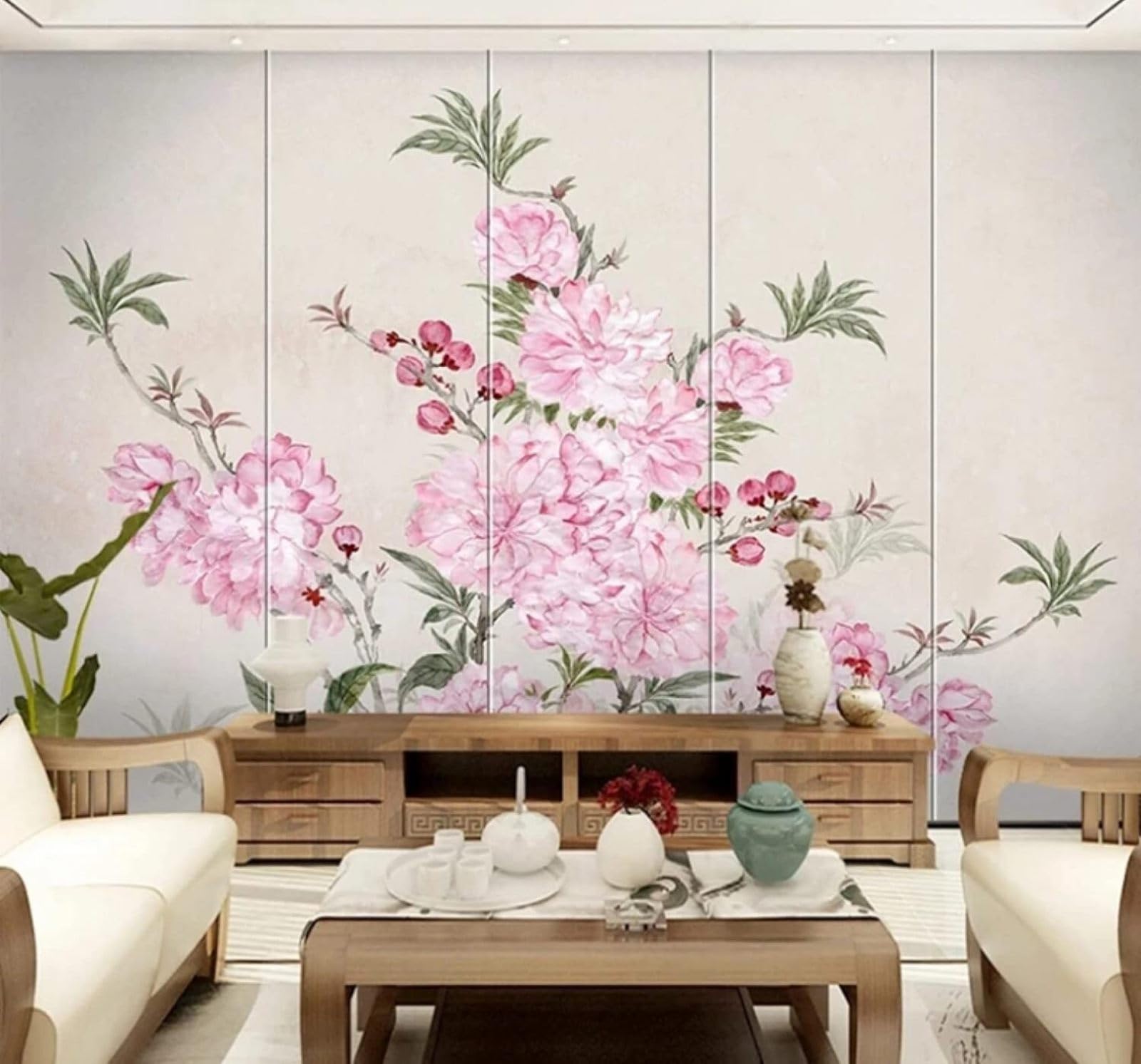 XLMING Minimalist Beautiful Hand Drawn Plants Flowers 3D Wallpaper Luxury Home Dining Decor Paste Sofa Living Room The Wall for Bedroom Mural-400cm×280cm