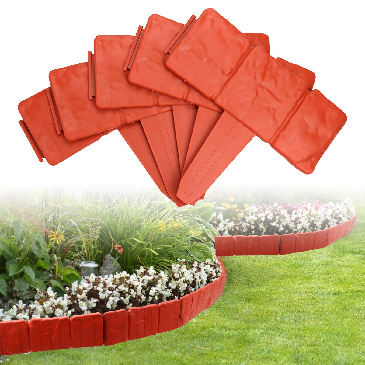Buy DricRoda Garden Edging, 10pcs s Border Landscape Edging Fence Panel