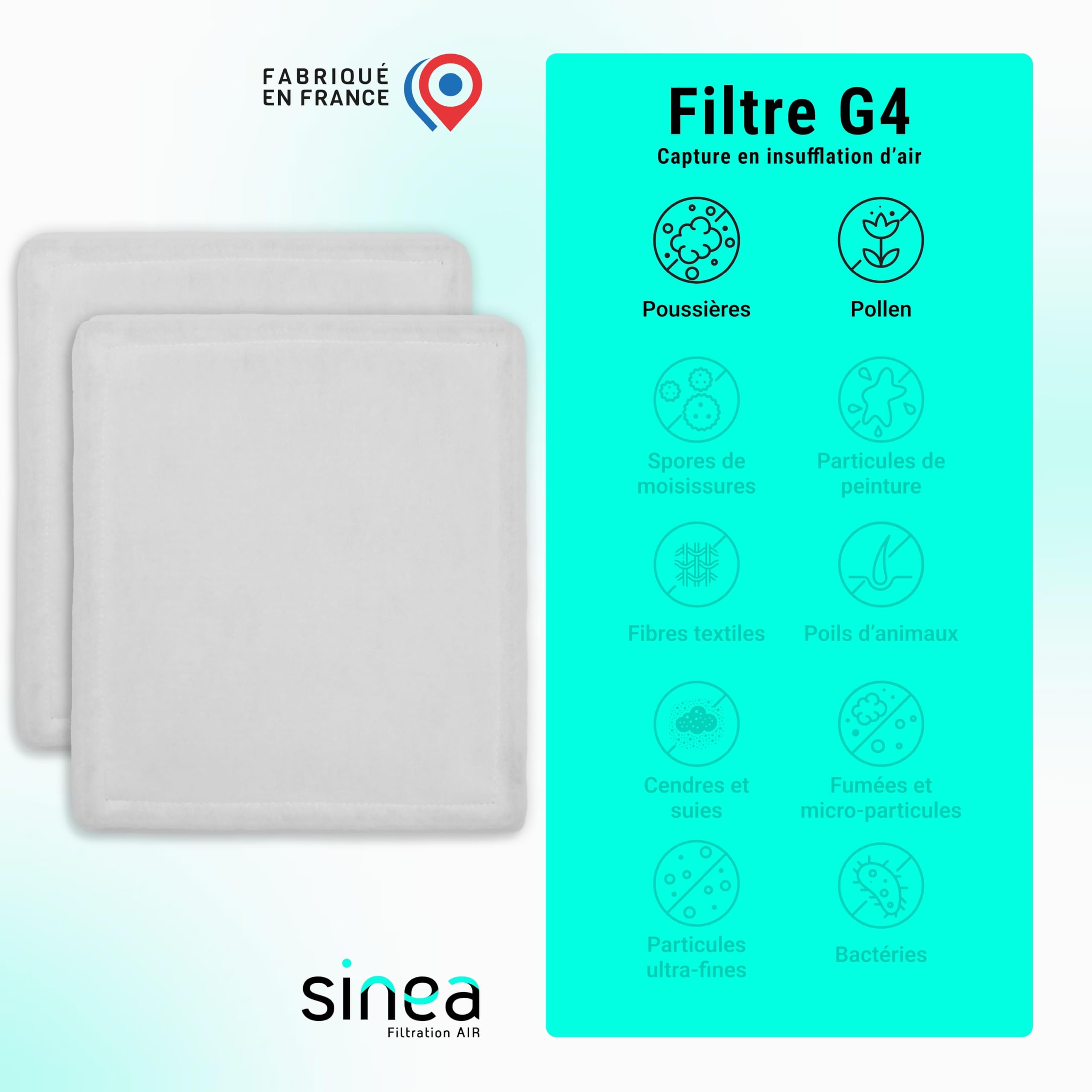 TOP FILTRE - Lot de 3 Filtres VMC Double Flux Compatibles Aldes Dee Fly Cube 300/370 – 2 Filtres G4 & 1 Filtre F7 – Filtration Haute Performance