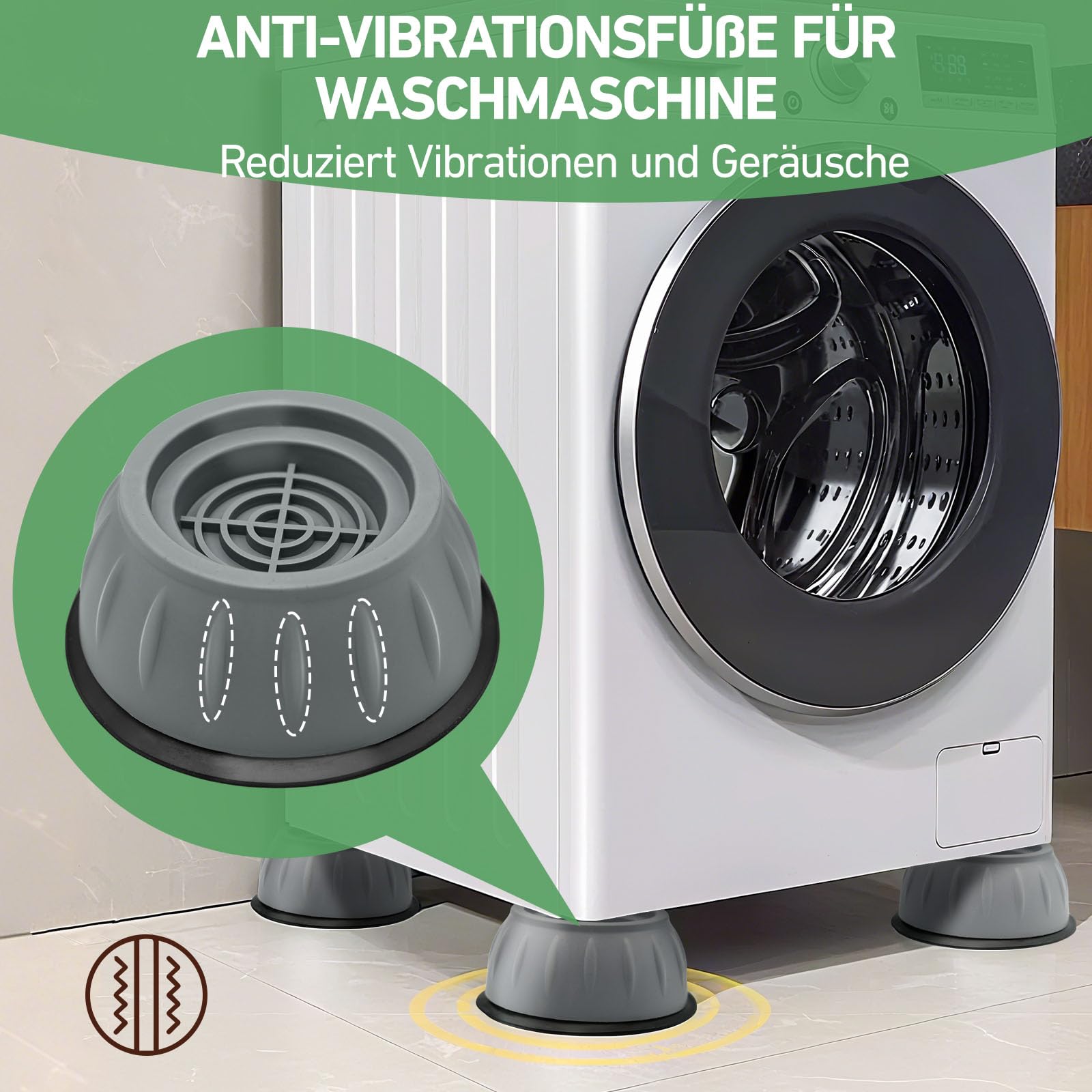 waschmaschine anti vibration Antivibrationsmatte | Geeignet für Waschmaschinen | Schallschutzmatte main image 0