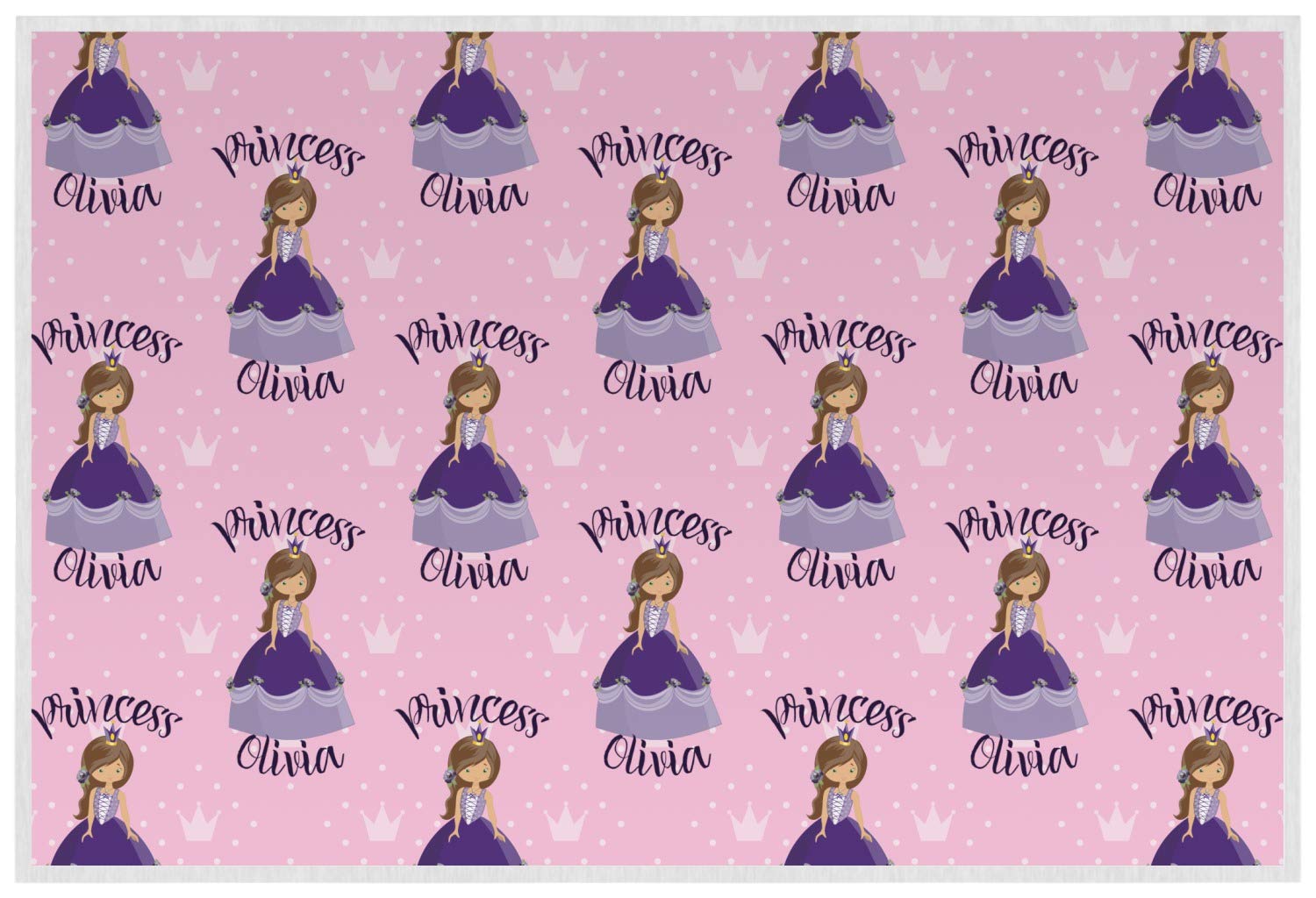 Personalized Custom Princess Laminated Placemat w/Name All Over