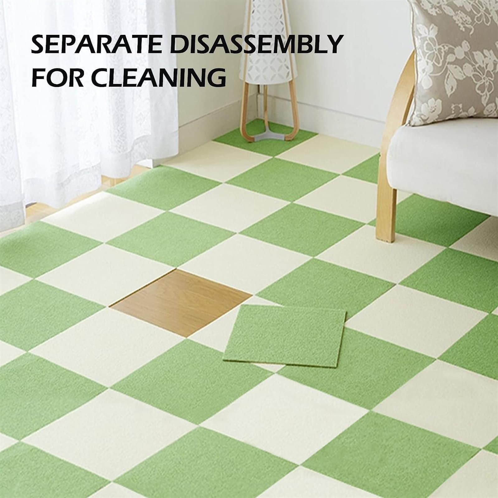 dalles de moquette, Dalles de moquette faciles à installer(Green,6pcs12*12in)