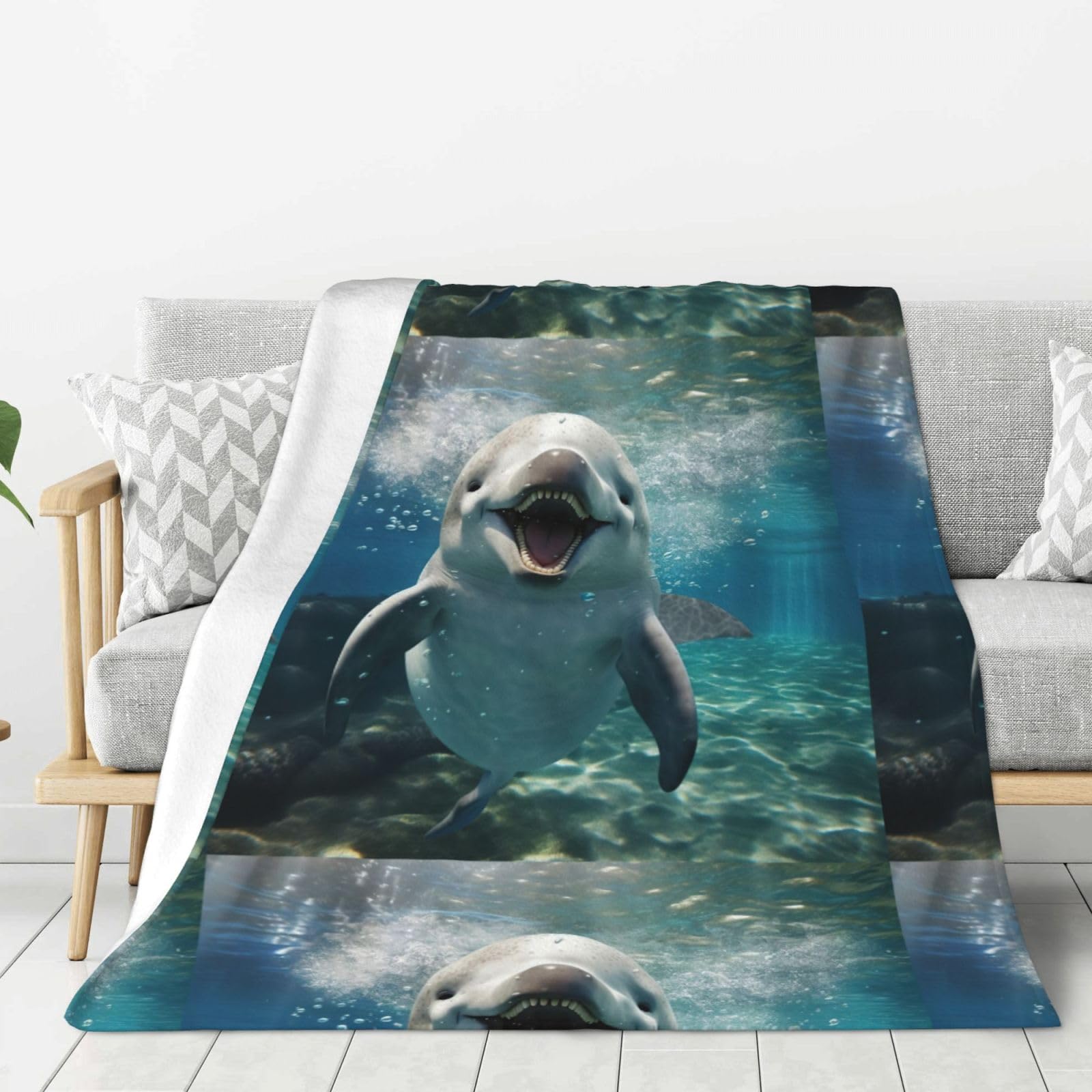 Couverture dauphin douce de qualité supérieure avec finitions soignées