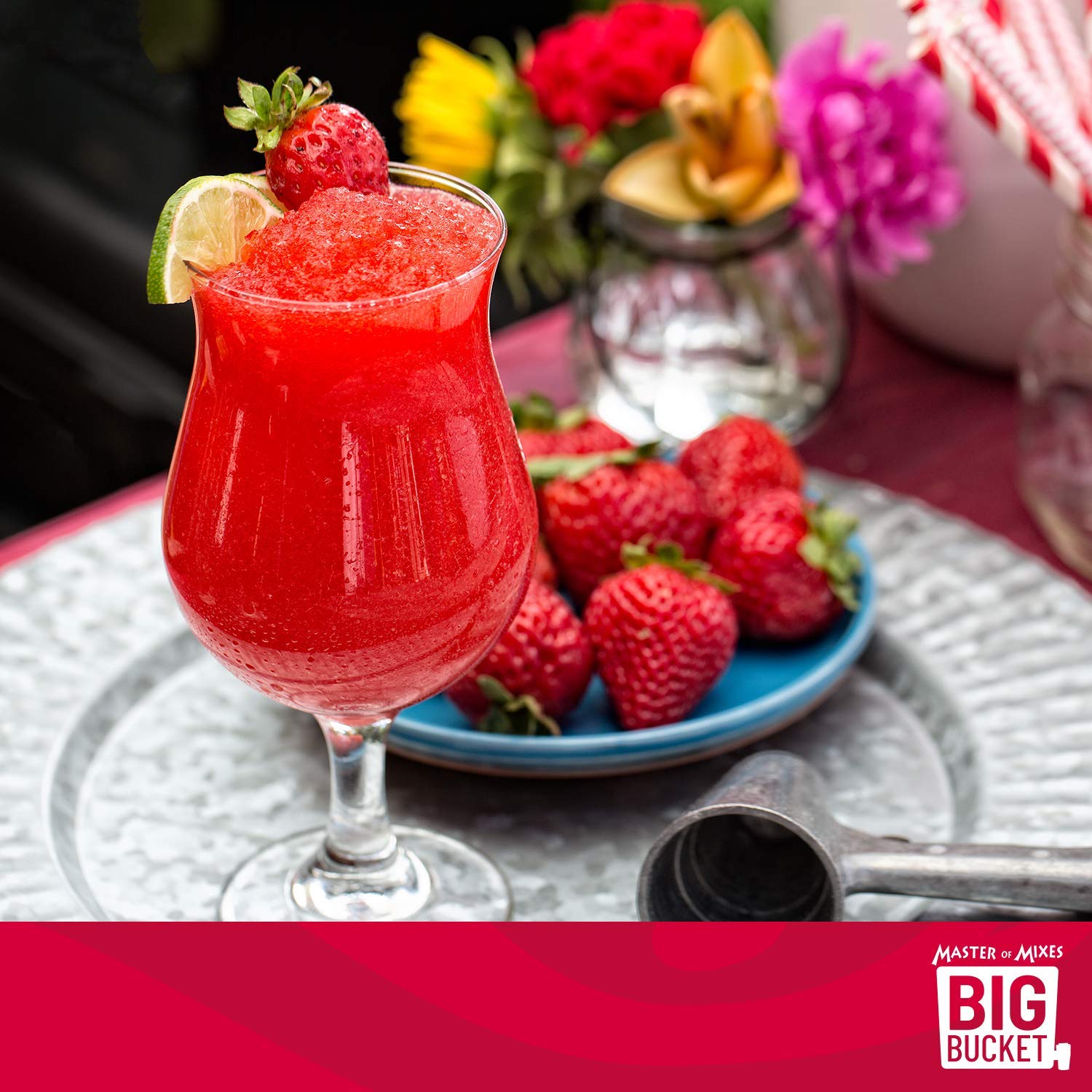 MASTER OF MIXES Strawberry Daiquiri/Margarita Mix, Ready to Use, 96 oz BigBucket