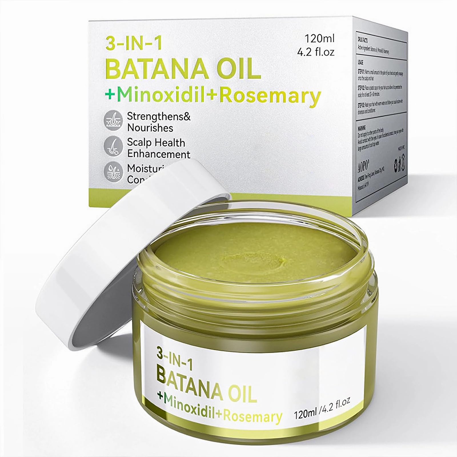 Nigwedete Batana Oil for Hair Growth Organic (120ml), 3-in-1 Advanced Hair Growth Serum with Batana Oil, 3% Minoxidil, and Rosemary, for Thinning Hair & Scalp Care
