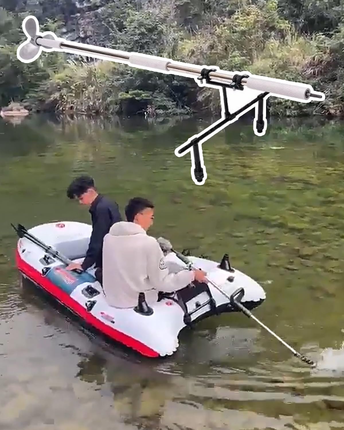 Hélice de pêche pour kayak motorisé avec propulseur de secours sous-marin à 3 pales