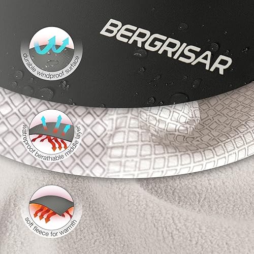 Miniatura 2 de BERGRISAR Chaqueta de ciclismo para hombre, rompevientos de invierno, para correr, senderismo, ciclismo, abrigo térmico de forro polar para golf,