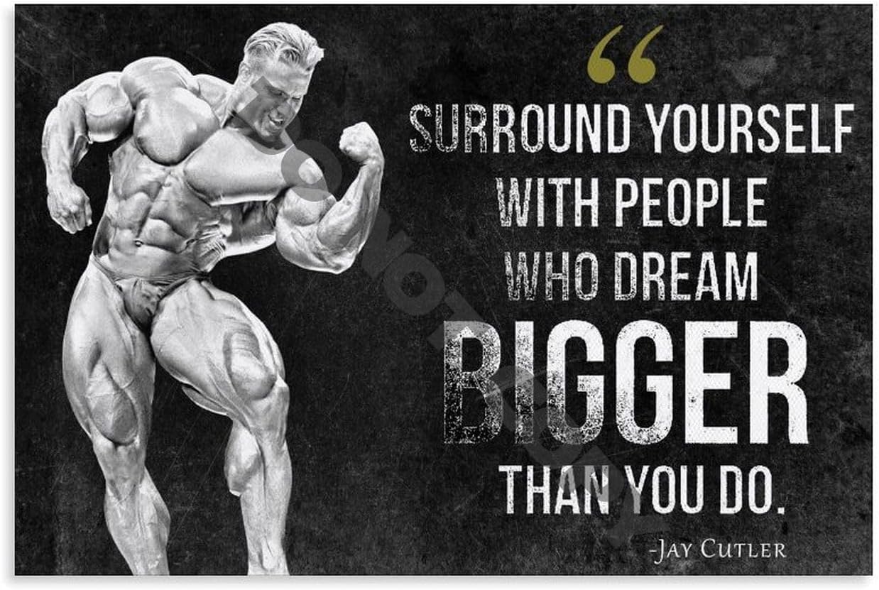 ONNAT Jay Cutler Poster Motivational Quotes Poster Bodybuilding Poster Gym Wall Art (224) Canvas Painting Posters And Prints Wall Art for Living Room Bedroom Decor 36x24inch(90x60cm)