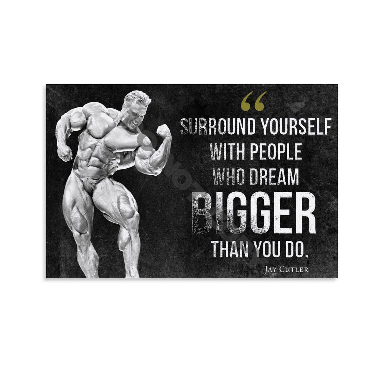 ONNAT Jay Cutler Poster Motivational Quotes Poster Bodybuilding Poster Gym Wall Art (224) Canvas Painting Posters And Prints Wall Art for Living Room Bedroom Decor 36x24inch(90x60cm)