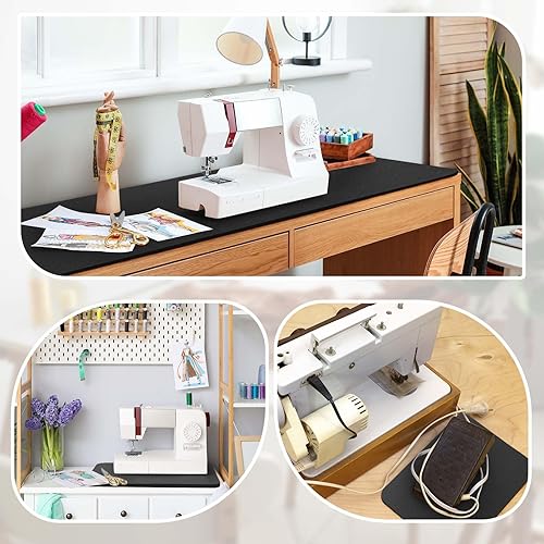 Miniatura 32 de 3 tapetes silenciadores para máquina de coser, tapete para máquina de coser, almohadilla de goma antideslizante que se mantiene en su lugar para Rosa