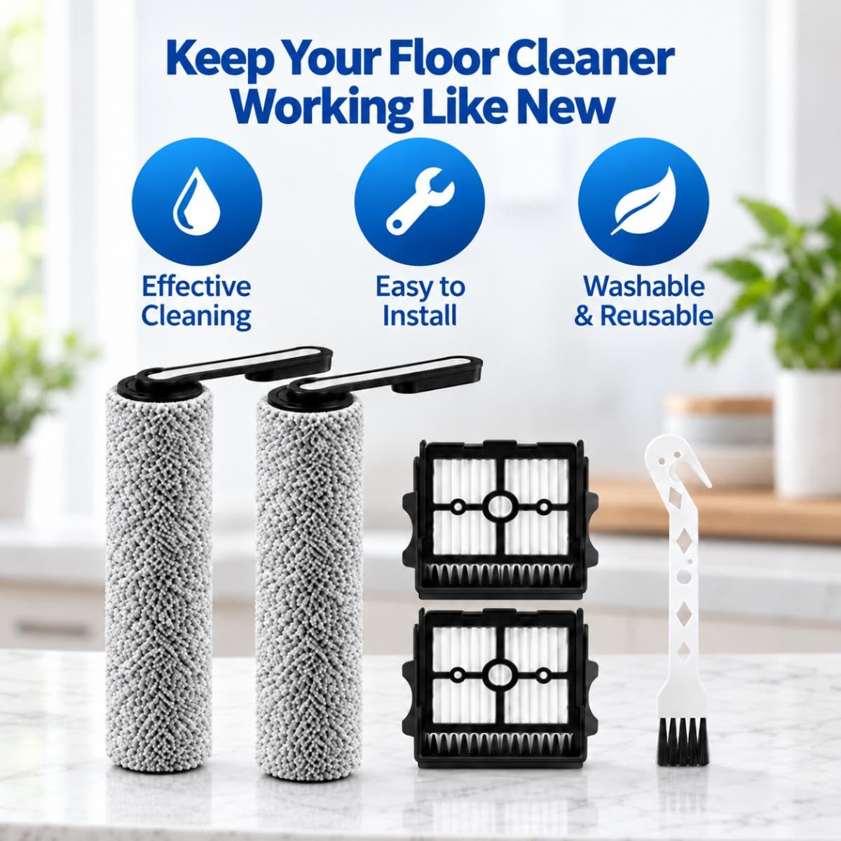 Kit de Rodillo y Filtro de Repuesto para Tineco Floor One S5 Combo