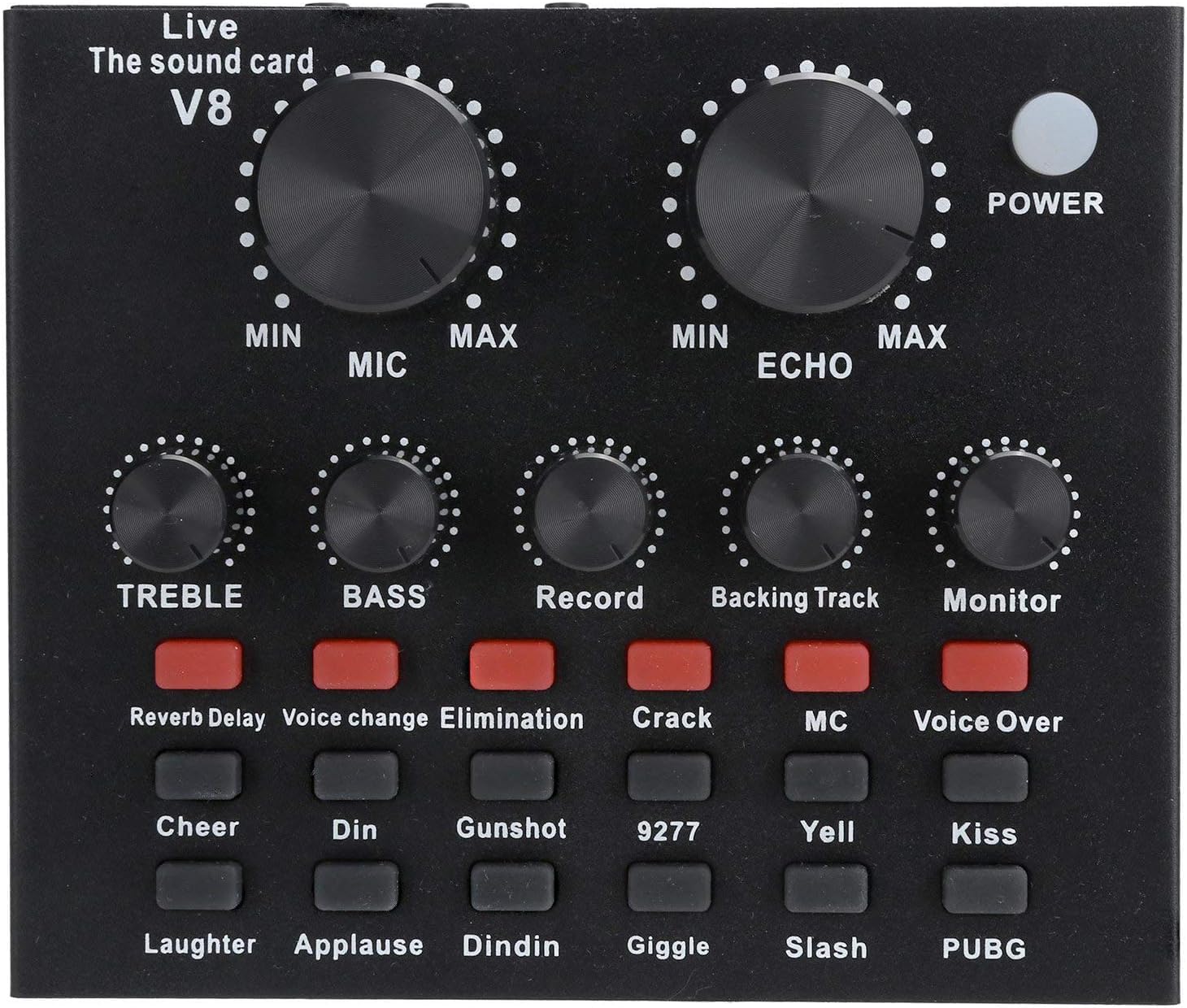 Cezo V8 Live Sound Card Audio Mixer, Podcast Audio Interface with