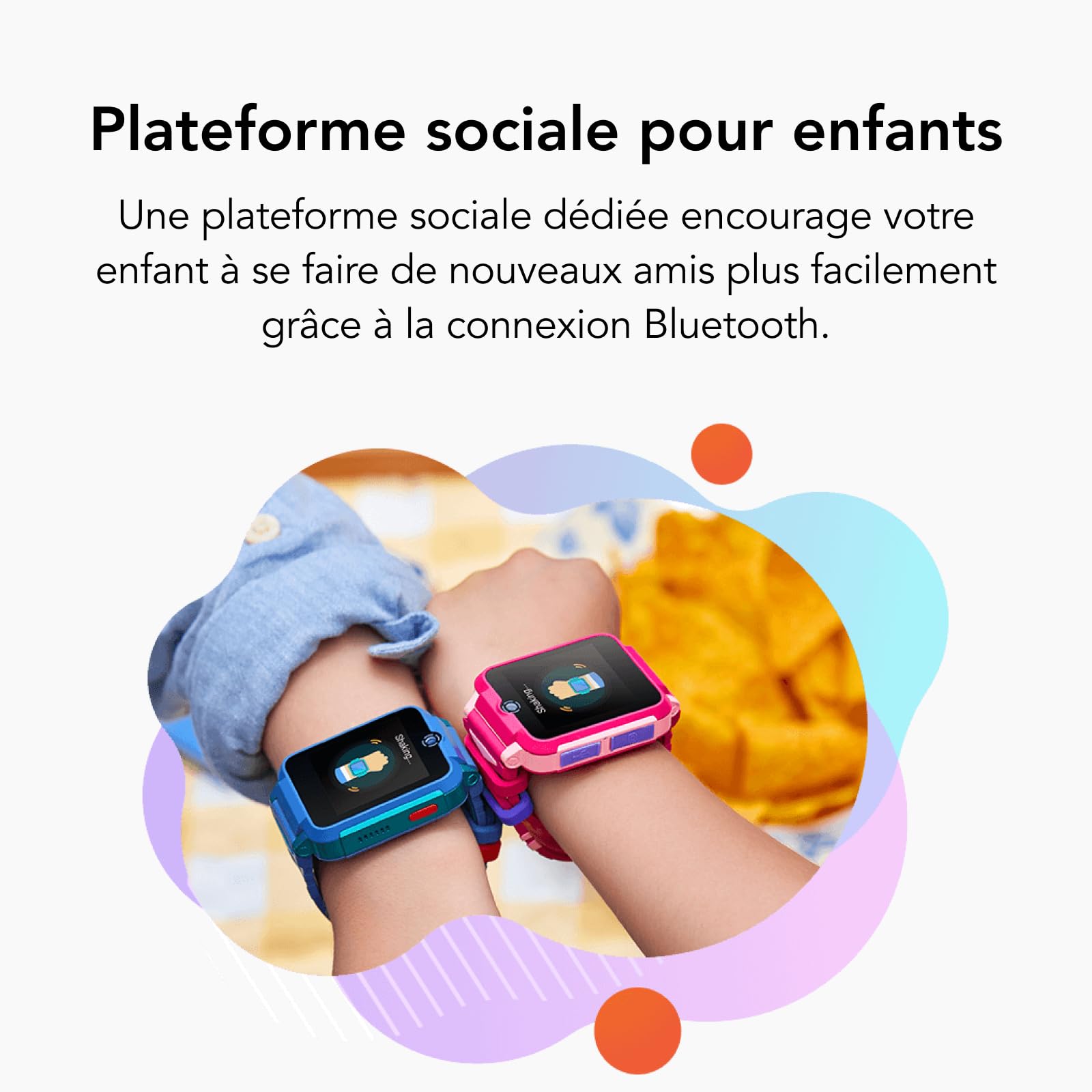TCL MOVETIME Family Watch 2 - Montre connectée 4G pour Enfants, GPS, appels vidéo, Suivi d'activité, Bleu de Vitesse
