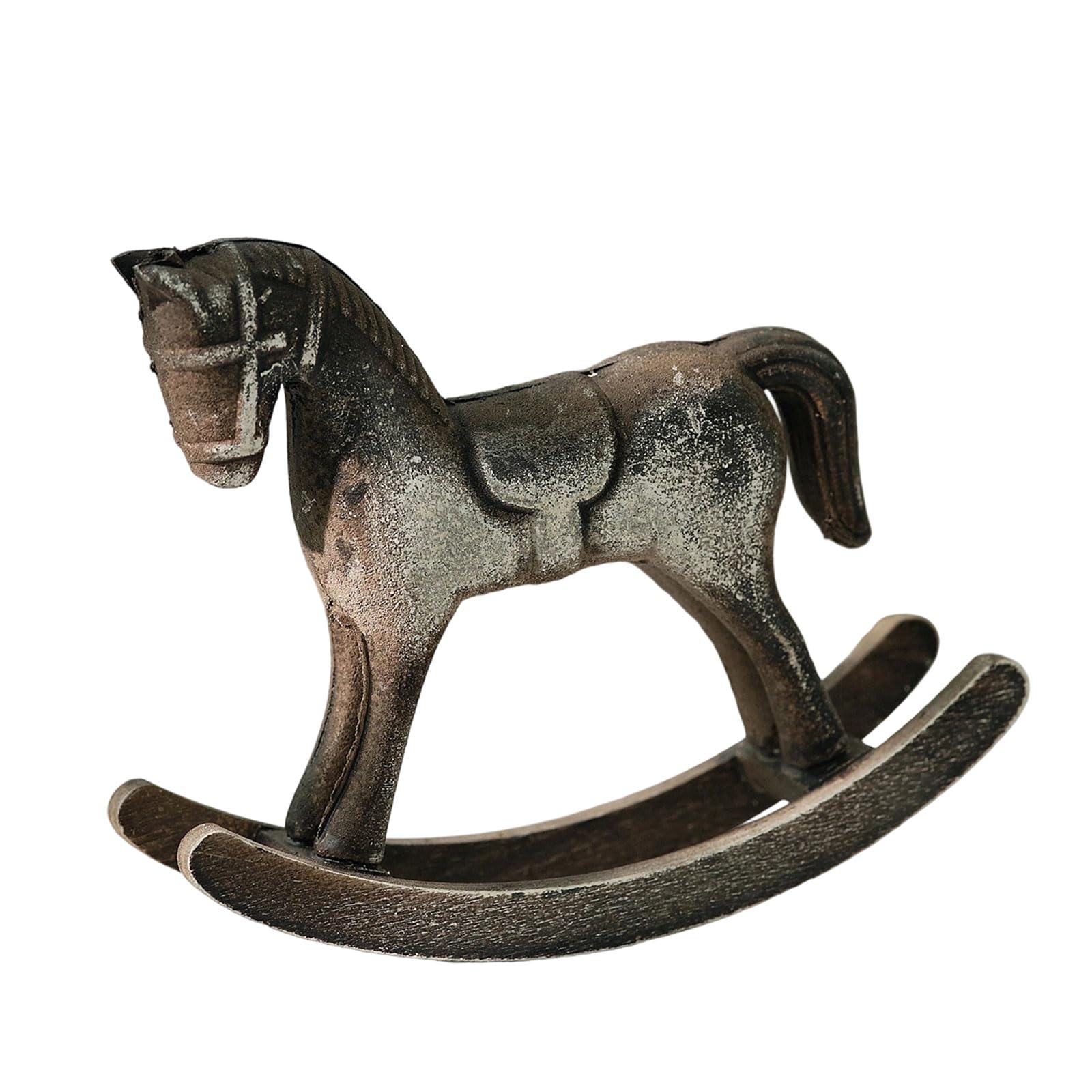 Zbiianxer E Scandinavian Rocking Hors Wood Carving Miniatur Statu Elegant Shelf Decors For Living Room Interior Styling Small Wooden Rocking Hors