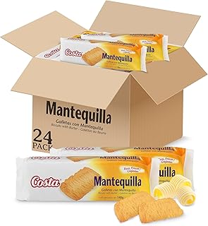 Costa Butter Cookies - Biscuit Cookies with Rich Butter Flavor - 24 Snack Packs (4.9oz Each) - Perfect Treats for Kids and...