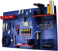 Vista 35 de Organizador de herramienta control de pared 30-wrk-400wb estándar panel perforado mesa de trabajo de metal Pegboard negro con accesorios rojos