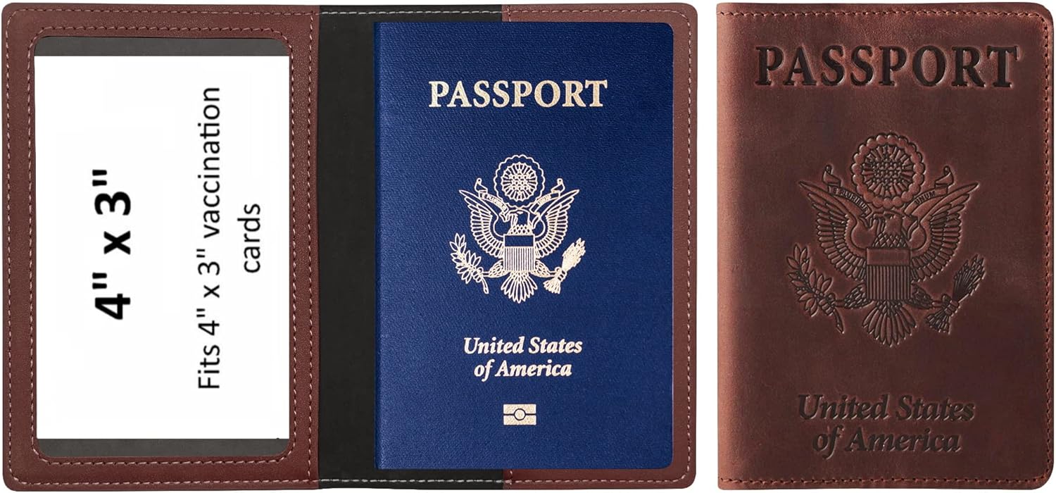  | Ciana PU Leather Passport Cover and Card Holder Combo Slim Passport Holder with Card Protector Slot (Light Blue) | Passport Covers