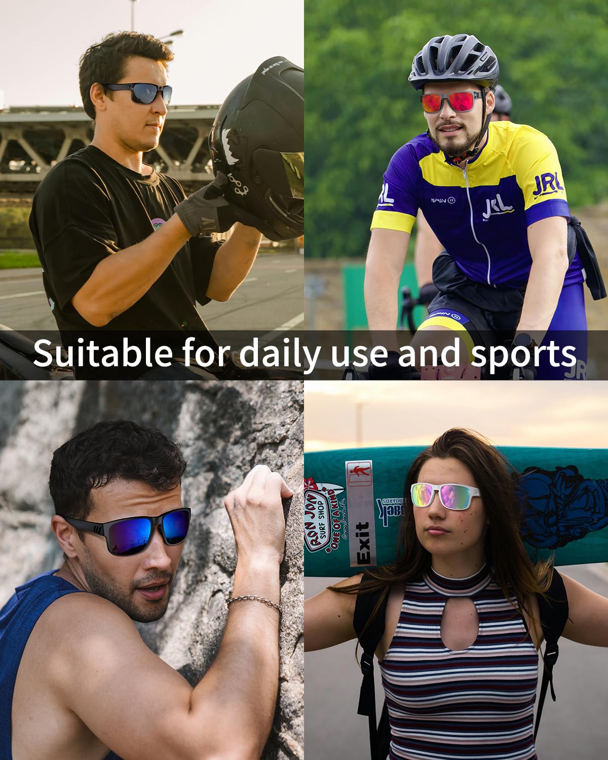 Rosemal Occhiali da sole polarizzati per donne e uomini, occhiali da sole sportivi, guida, ciclismo, corsa, pesca, escursionismo, golf, UV400 TR90