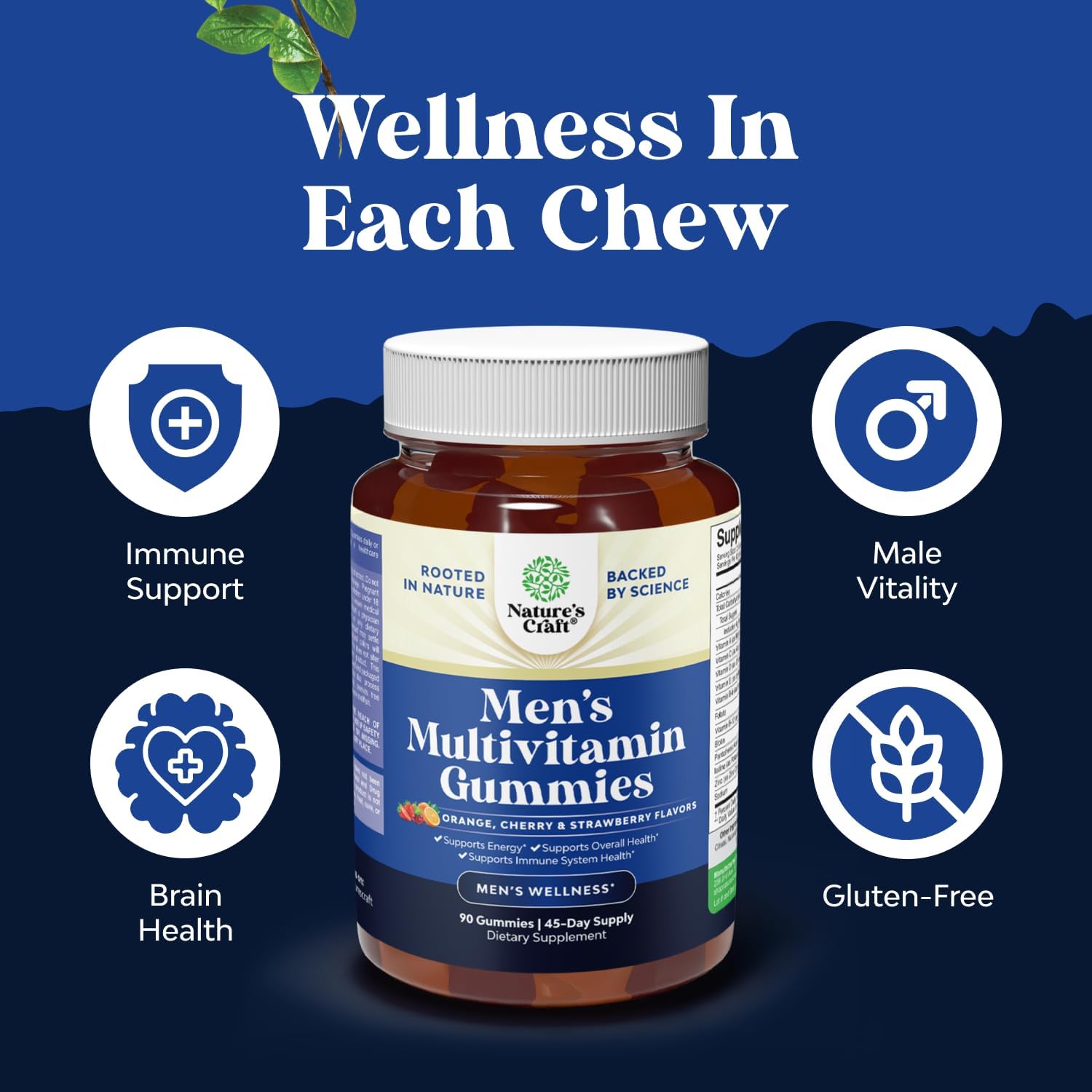 Bundle of Daily Mens Multivitamins Gummies with Zinc and Biotin for Energy and Immunity and Daily Multivitamin for Women Gummies - Gummy Vitamins for Health and Wellness - Non-GMO Gluten Free & Halal