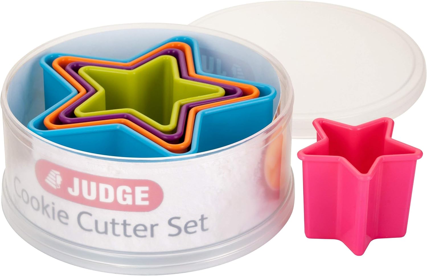 judge Kitchen 5 Piece Star Cutters, Blue/Orange/Purple/Green/Pink, 20 x 30 x 25 cm - Image 4