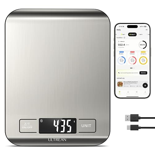 Ultrean Smart Food Kitchen Scale with Nutritional Calculator, App for