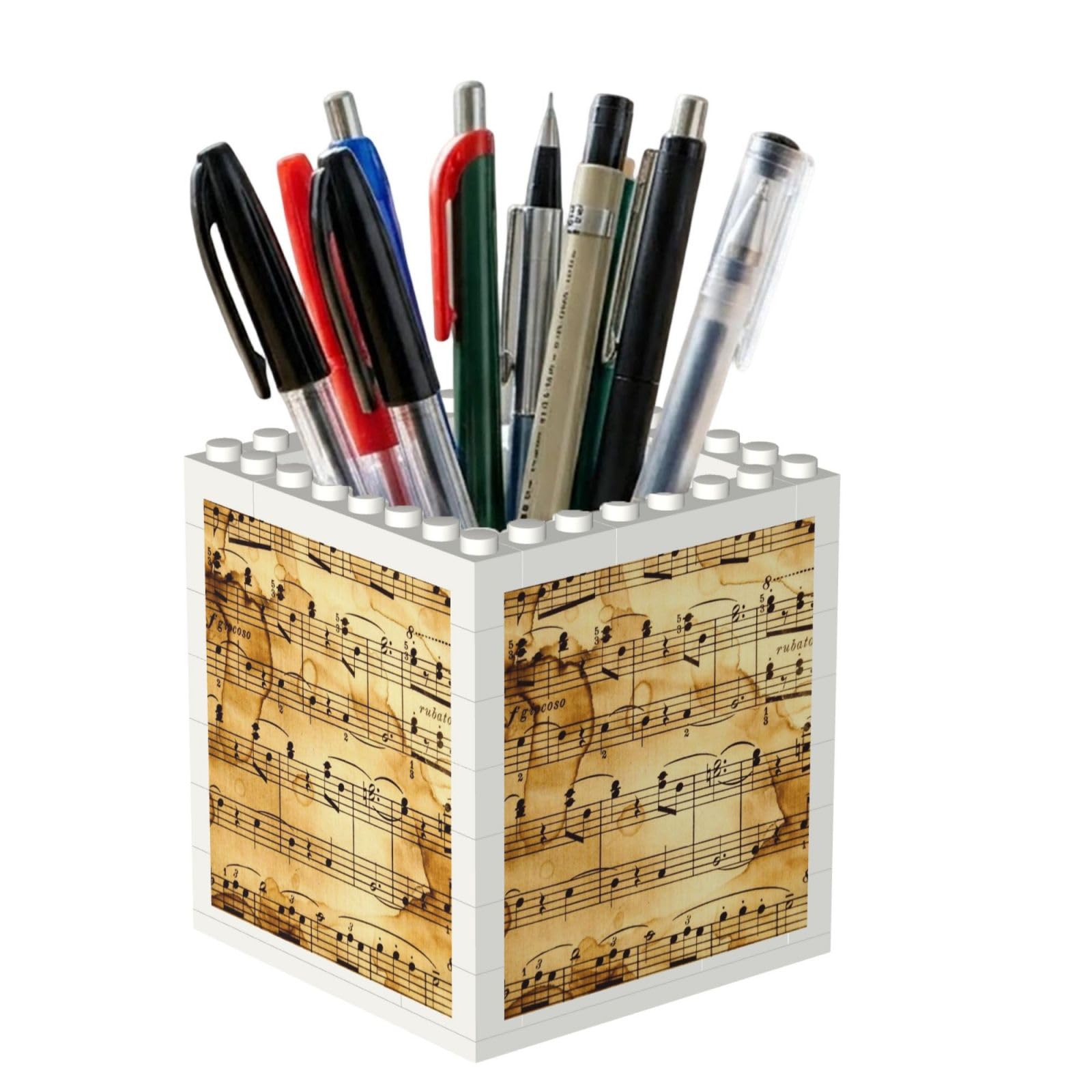Poadnly Music Notes, Pen Pot Pencil Holder for Office Home School, Compact Desk Organiser for Office Stationery