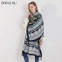 Vista 9 de DANA XU Manta de pashmina extragrande 100% de lana merina, bufanda de viaje, bufanda de cachemira para mujer, otoño e invierno, chal de gran
