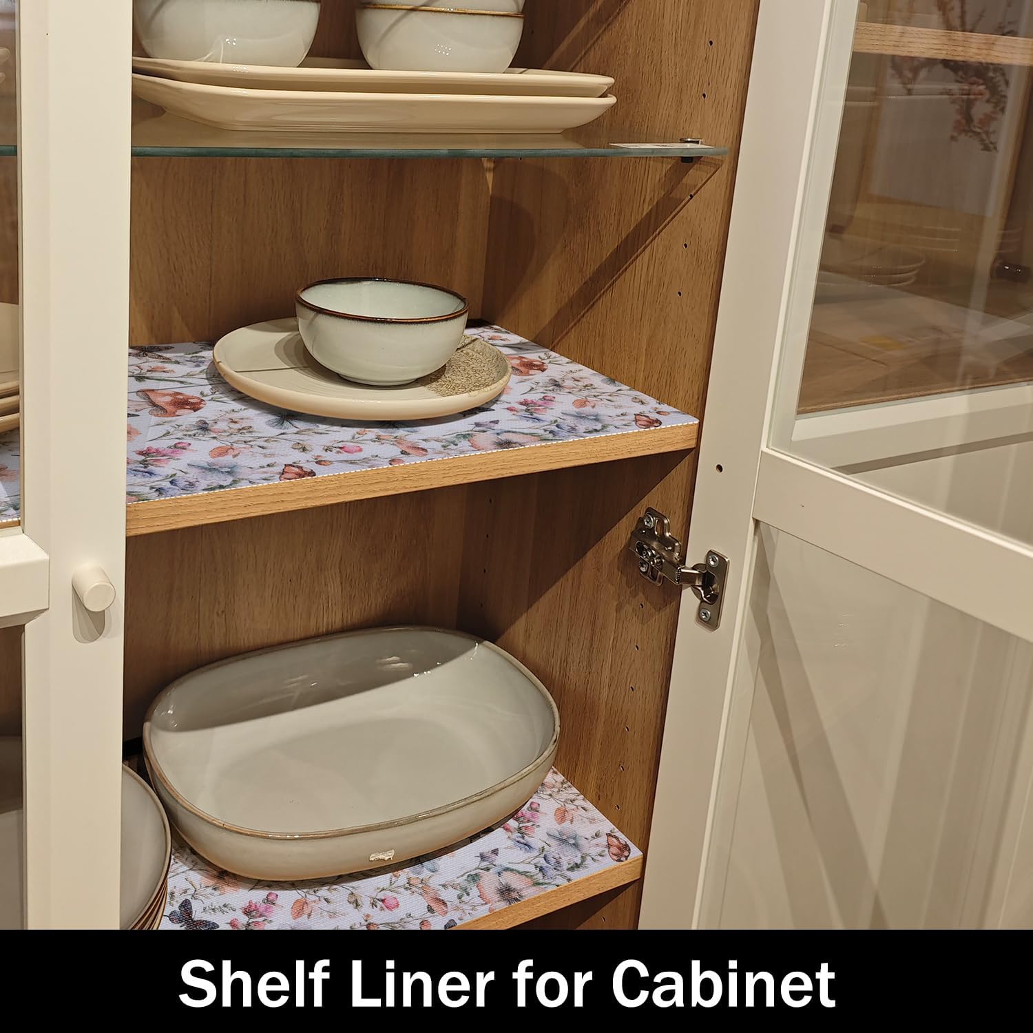 Mushroom 16IN x 20FT Shelf Liners Non Adhesive and Strong Non-Slip Shelf and Drawer Liners for Kitchen Cabinet Wire Fridge, Waterproof Shelf Drawer Liner,Easy to Clean