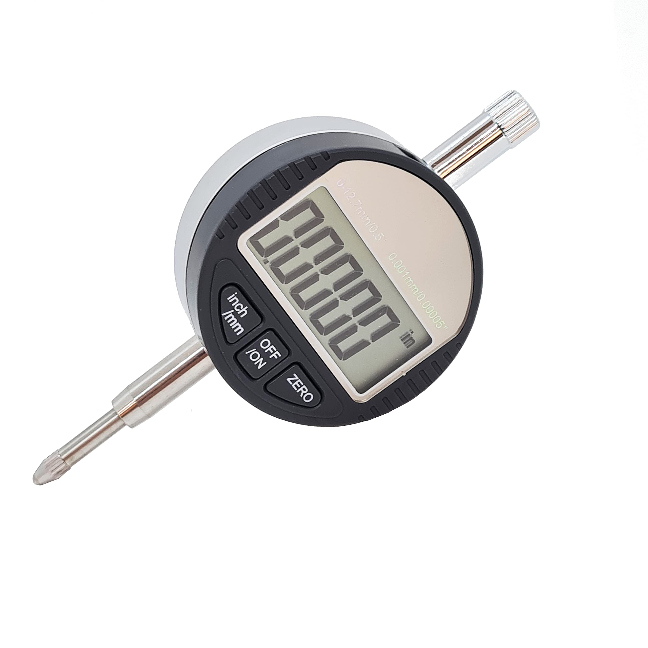 KATSU Digitale Messuhr 0,001 mm/0,00005" DTI Messuhr 0-12,7mm großes LCD Digital Indikator Messgerät Hochpräzise Messwerkzeuge für Labor Werkstatt 401033