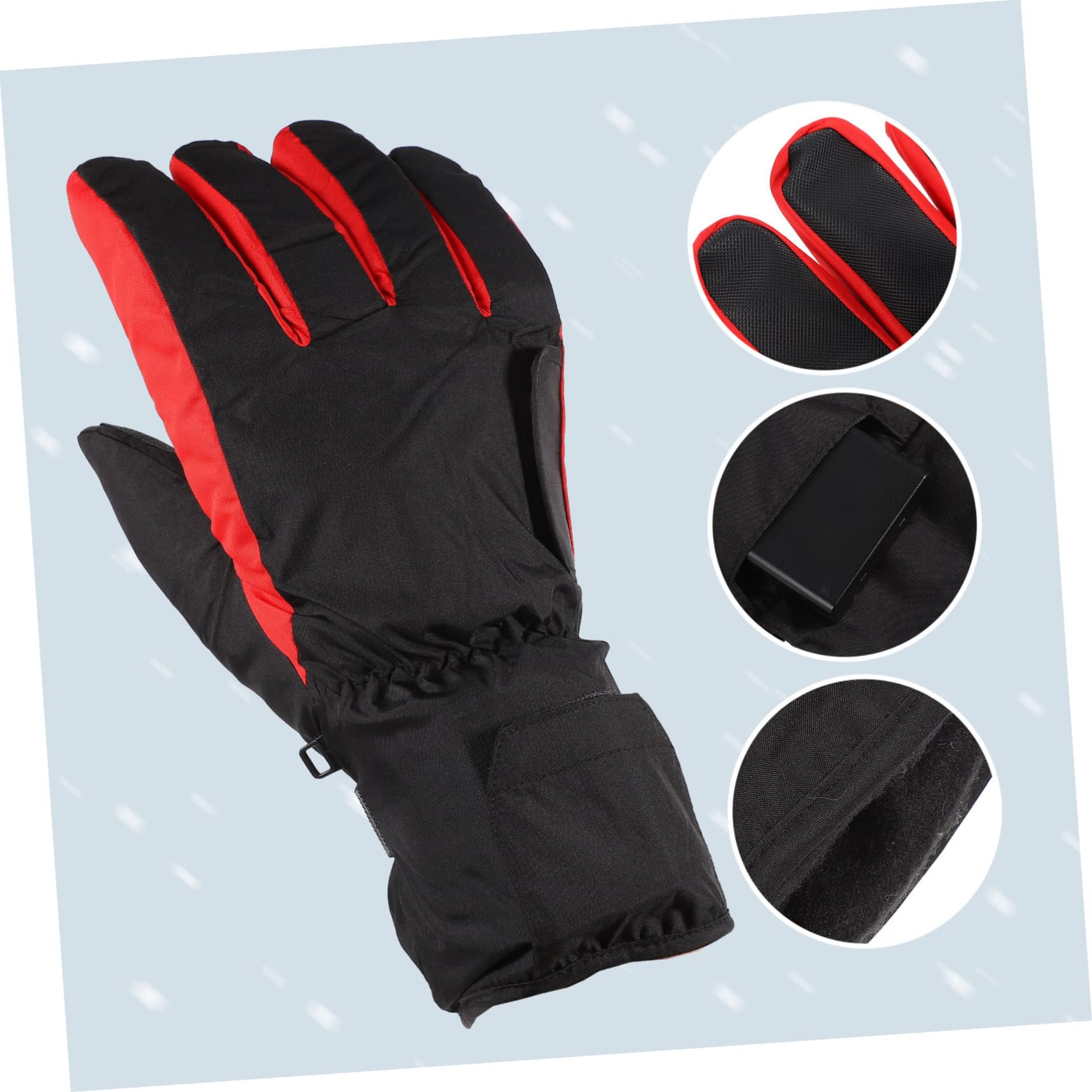 YARNOW Guanti riscaldati guanto termico thermal gloves guantini palestra riscaldatori guanti da ciclismo impermeabili Caldo mano guanti antivento guanto invernale Poliestere Black
