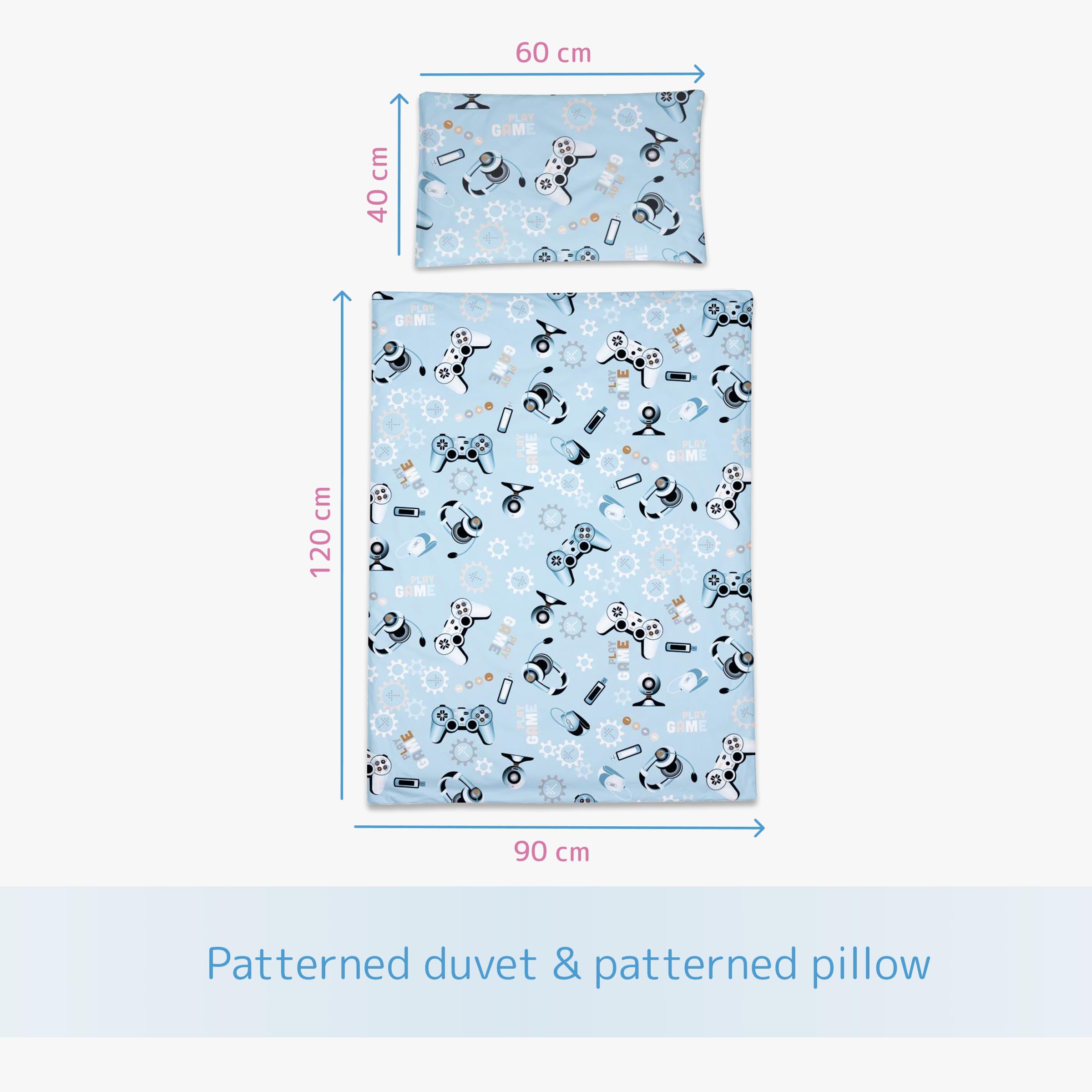 Baby Comfort 2-Piece Toddler Duvet & Pillow Set, 120x90 cm, 100% Cotton Breathable Fabric - Image 4