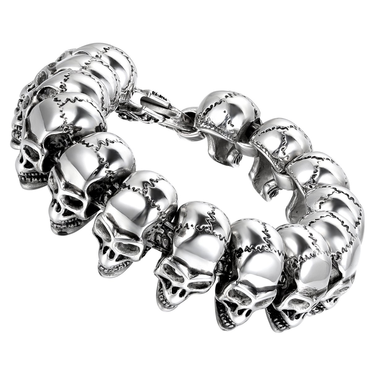 Cupimatch Mannen gevlochten lederen armband gothic punk