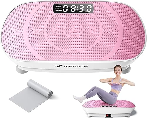 Miniatura 12 de MERACH - Máquina de ejercicios de placa de vibración, equipo de entrenamiento de cuerpo entero para mujeres, pedal de Bluetooth y silicona, placa de