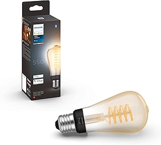 Philips Hue White Ambiance E27 Filament Edison (550 lm), Dimmable LED Lamp for the Hue Lighting System with All White Tone…