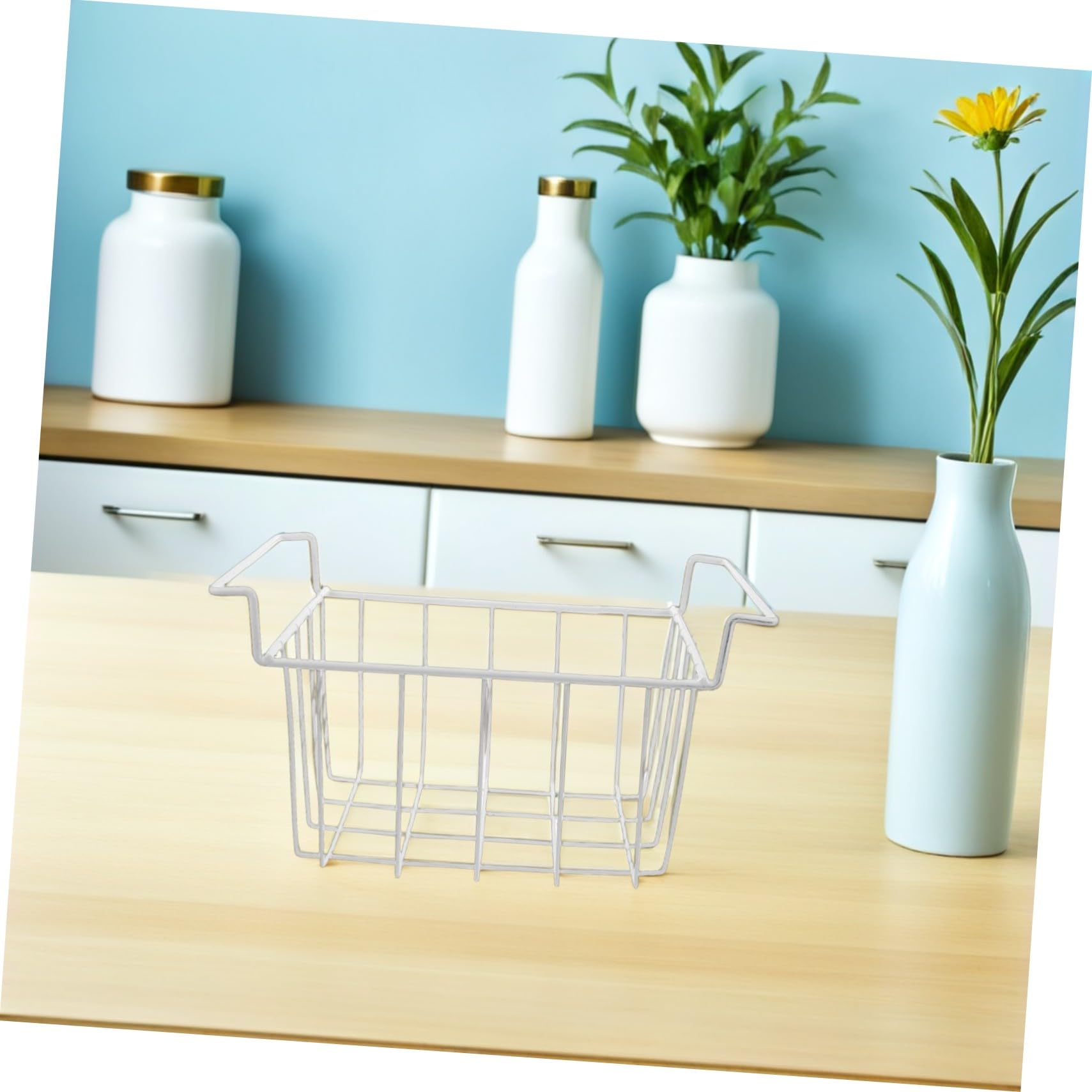 Homoyoyo 2piezas Cestas De Almacenamiento Refrigeradas Para Congelador Horizontal Organizadores De Asas Laterales Colgantes Para Congelador Profundo