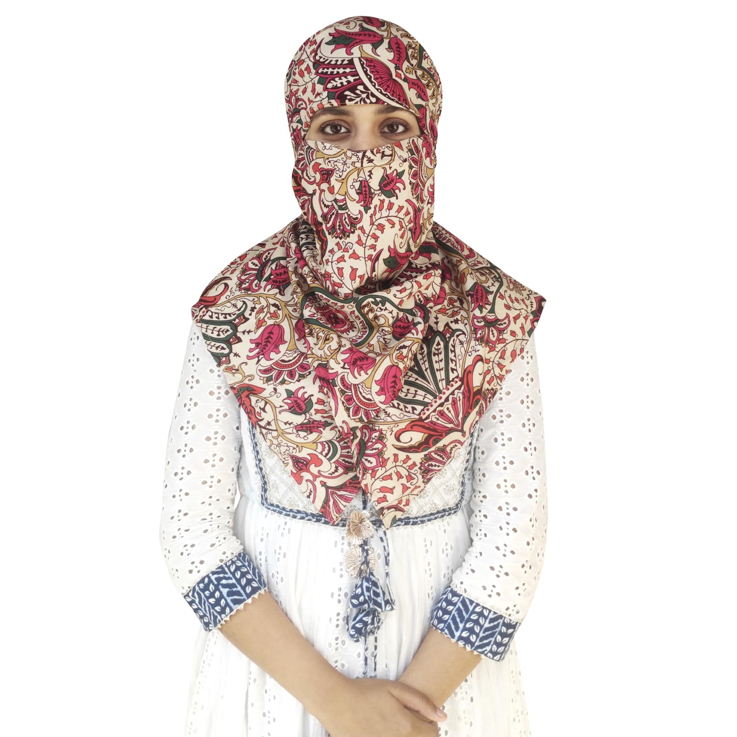 switchon Rayon Anti Pollution Full face Mill Dye Scarf UV Sun Rays Protection Hijab scarf for women and Girls-picture-0