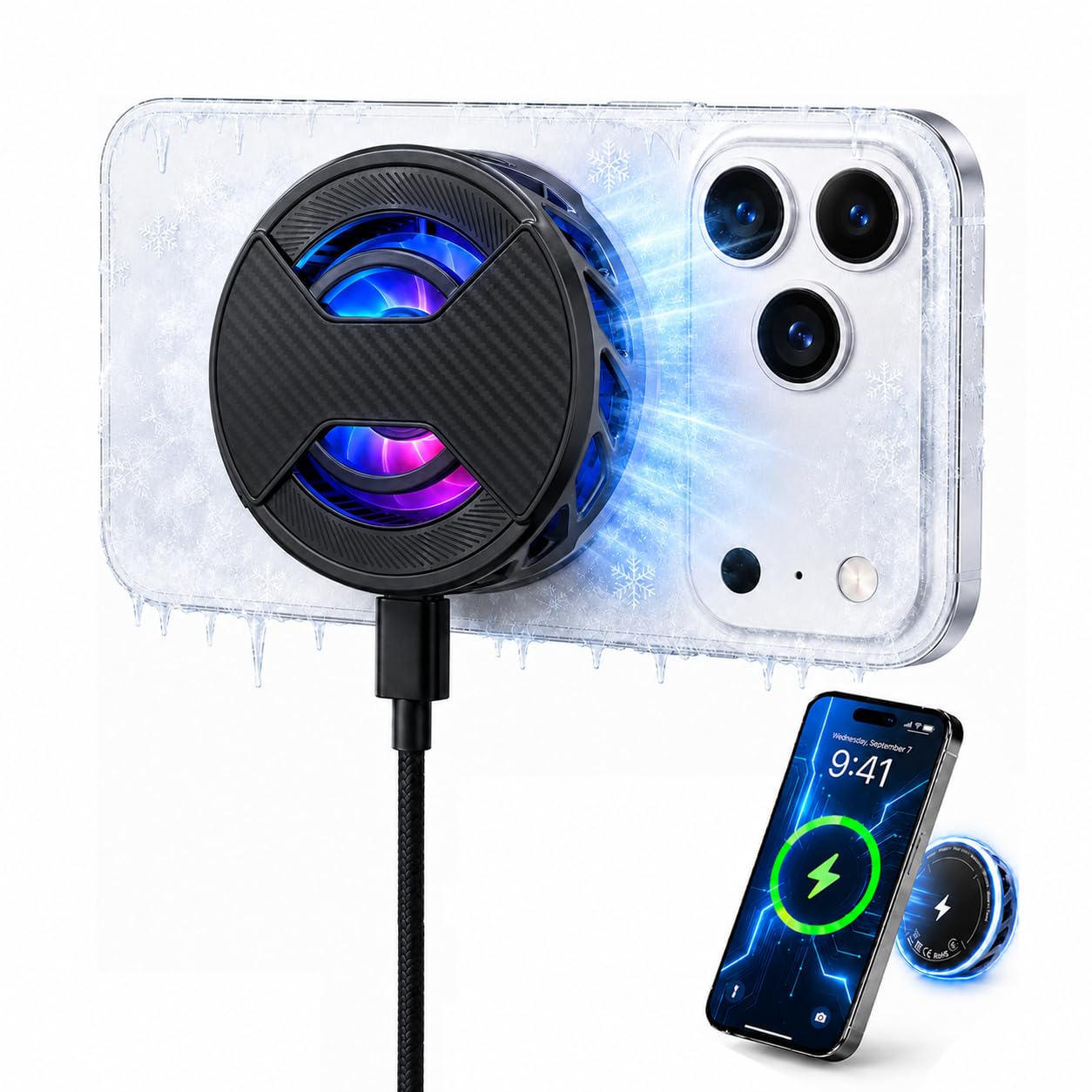 Photo 1 of TEICKLE Magnetic Phone Cooler & Fast Wireless Charger