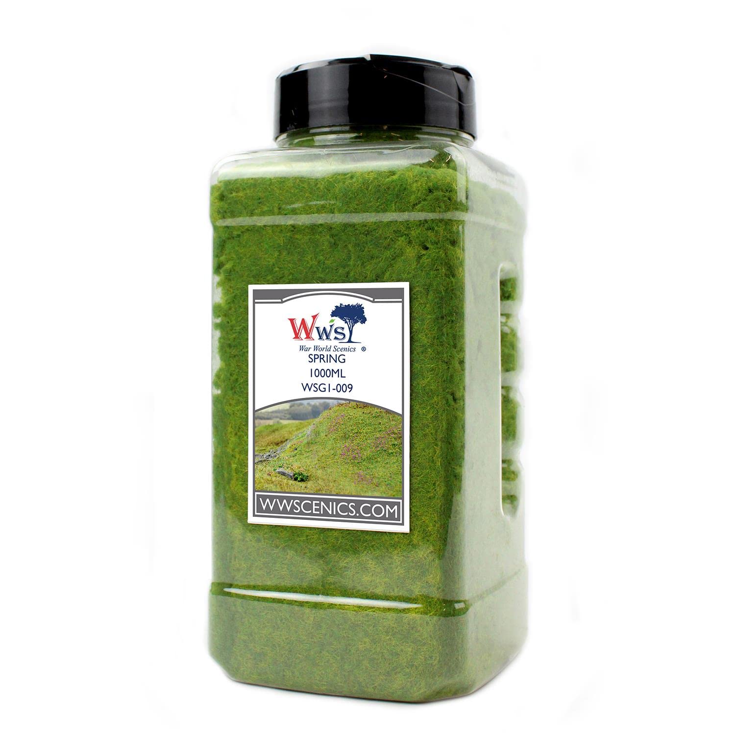 WWS War World Scenics WWScenics | 1mm Spring Static Grass | 1000ml Can | WSG1-009 | Realistic Model Scenery Material