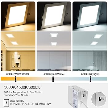 LZHOME 4-Packs 11 inch Square Recessed Light: 3 Color