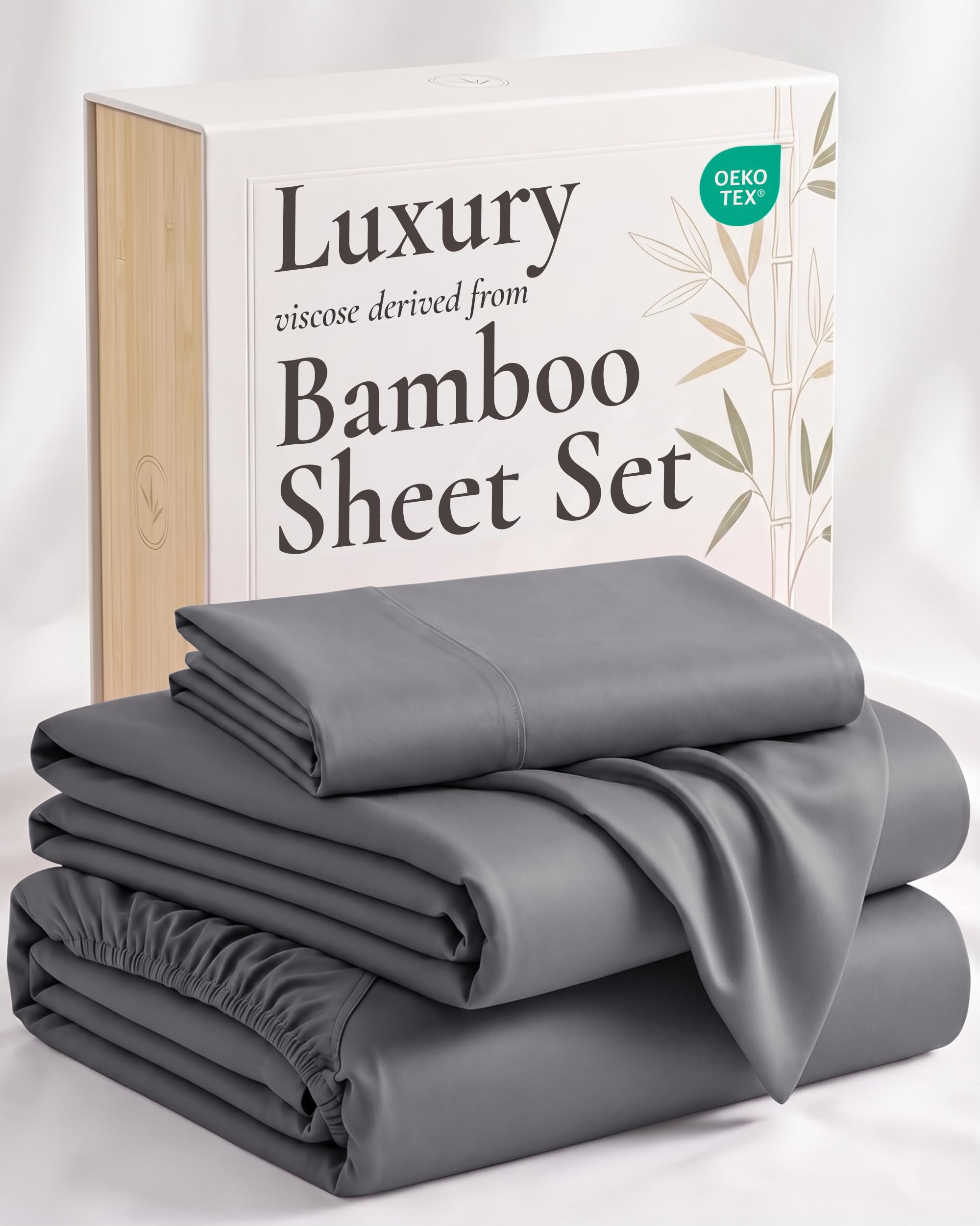 Hotel Sheets Direct 3 Piece Bed Sheet Set Twin Size, 100% Viscose Derived from Bamboo Sheets Set